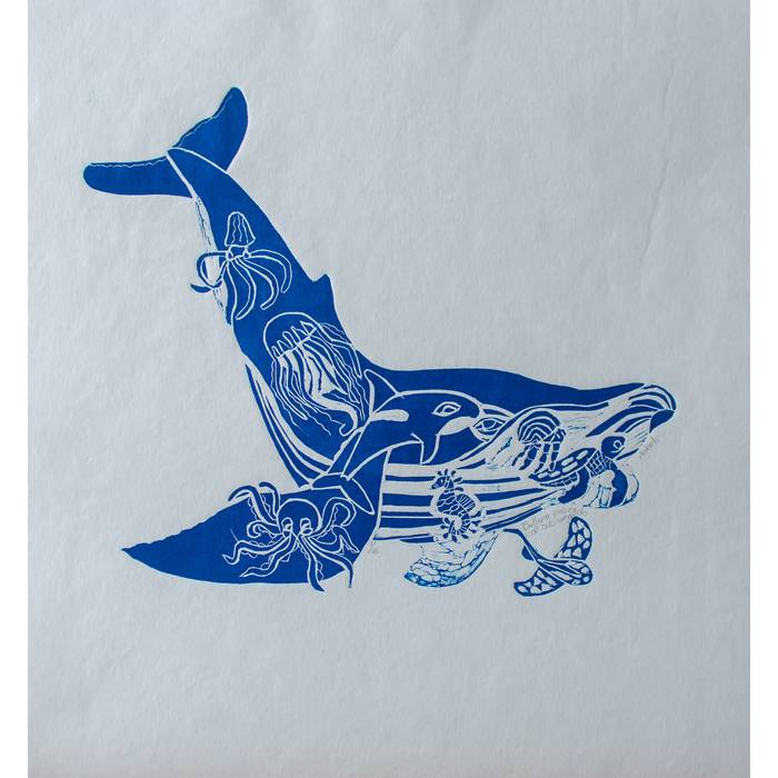 Ballena con sus amigos